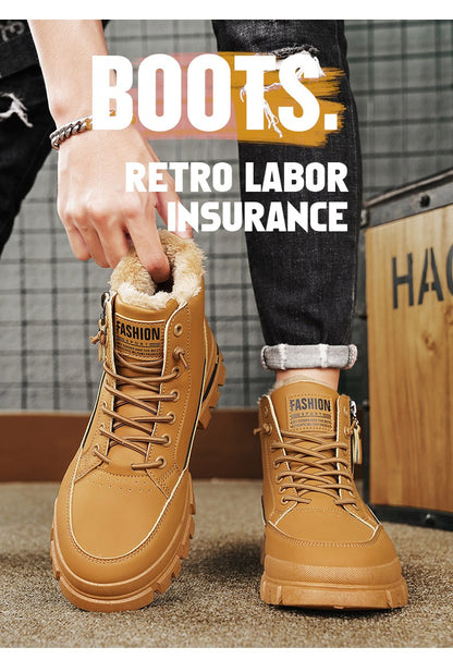 Men's winter warm ankle boots, new anti-slip sports shoes, men's motorcycle snow boots Botas Para Hombre