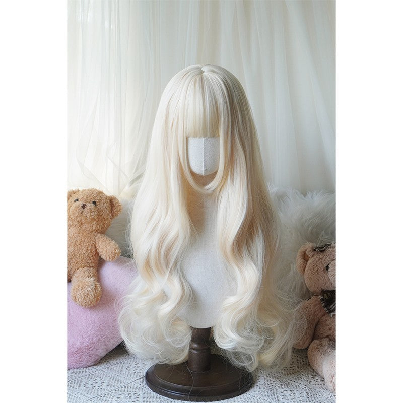 Peruca Longa Cacheada Estilo Lolita de 81cm | Cabelo Sintético Resistente ao Calor com Franja para Cosplay, Halloween, Festa Temática de Anime