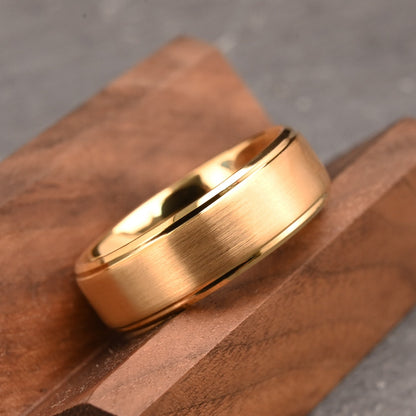 Aliança de tungstênio ouro 8MM/6MM masculina anéis de casamento anillos bague homme pareja de joias da moda alianças de noivado para casais presentes