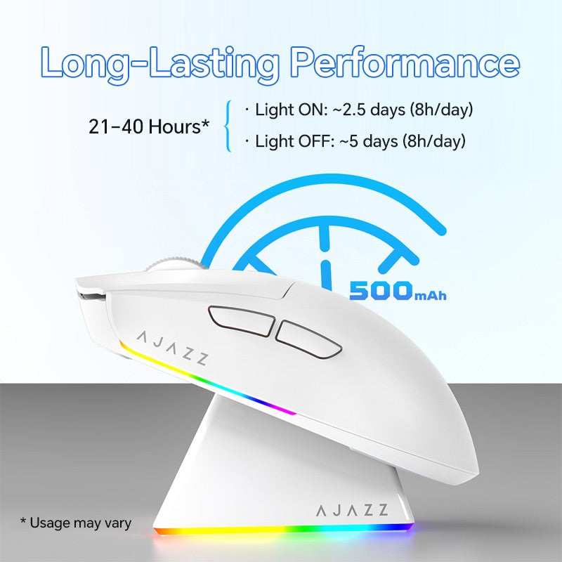 Mouse Gamer Sem Fio AJAZZ AJ139 V2 MC/AJ139 PRO Sensor PAW3311/PAW3395 12000DPI/26000DPI 500mAh Mouse Bluetooth Para PC