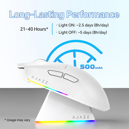 Mouse Gamer Sem Fio AJAZZ AJ139 V2 MC/AJ139 PRO Sensor PAW3311/PAW3395 12000DPI/26000DPI 500mAh Mouse Bluetooth Para PC