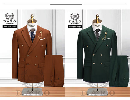 DAROuomo 2025  Men Suit Slim Fit Formal Business Work Wear Suits 2Pcs Set (Jacket+Pants)DR8211