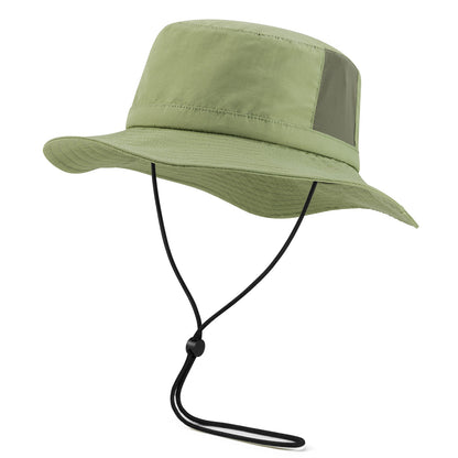 Chapéus Bucket Unissex FEICUI para Mulheres e Homens, Respiráveis, Proteção Solar, Aba Larga, Chapéus de Pesca e Praia com Tiras para o Queixo
