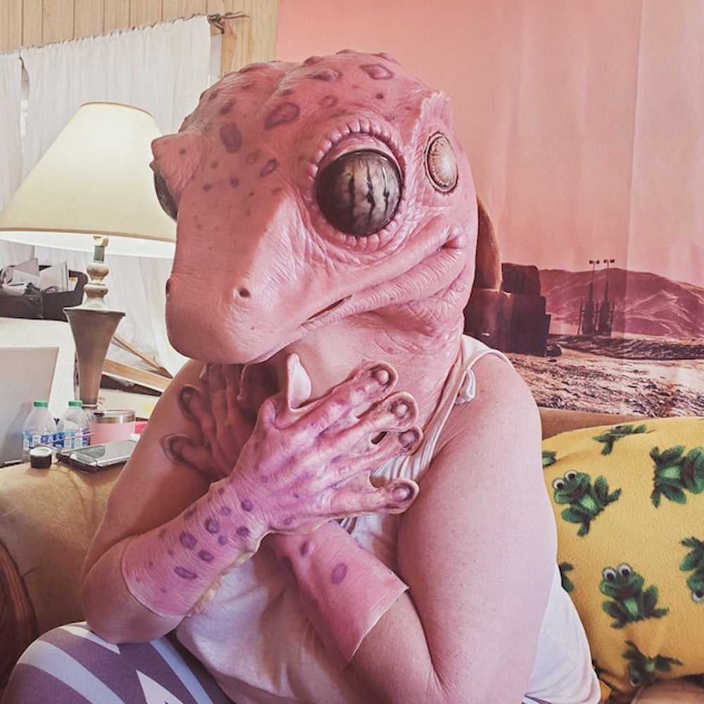 Animal Frog lizard Latex Mask Gloves Cosplay Funny Reptile Alien Latex Helmet Halloween Carnival Party Costume Props Gifts
