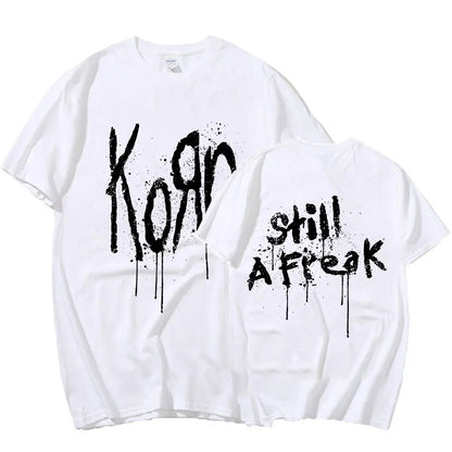 Korn Music Concert Rock Band World Tour Pure Cotton T-shirt Personalized Street Versatile 2024 Summer Fashion T-shirt