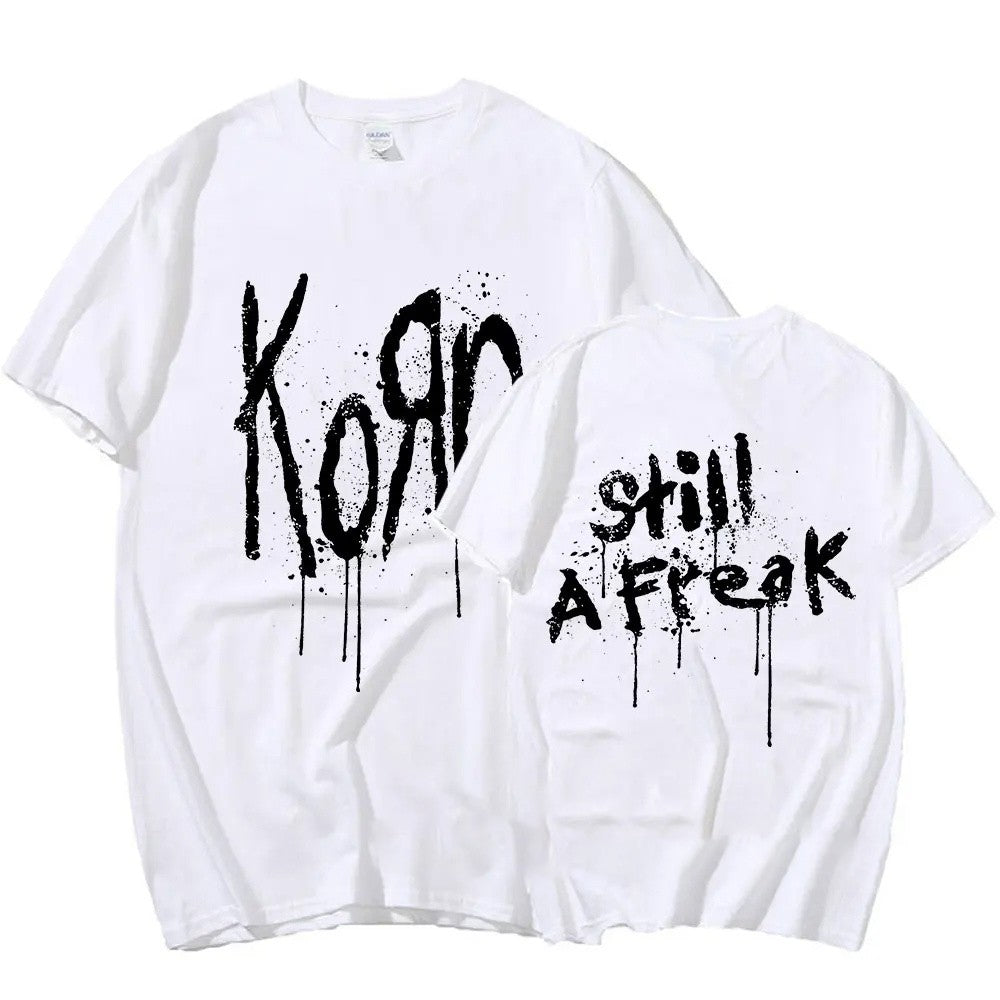 Korn Music Concert Rock Band World Tour Pure Cotton T-shirt Personalized Street Versatile 2024 Summer Fashion T-shirt