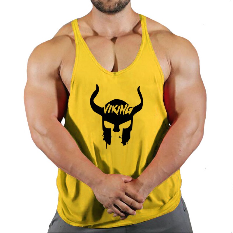 Skull Strong Print Clothing Bodybuilding Cotton Gym Tank Tops Men Sleeveless Und
