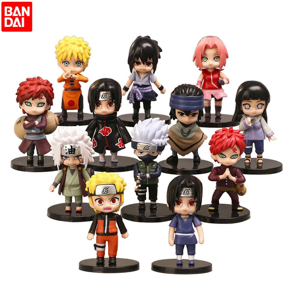 12 pçs/conjunto Anime Naruto Shippuden Hinata Sasuke Itachi Kakashi Gaara figura de anime Q versão PVC figuras brinquedos bonecas presente para crianças