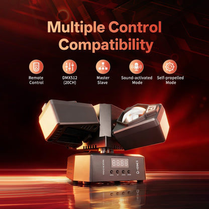 4-Arm Moving Head Light 70W RGBW Beam Magic Ball Light Stage Strobe Effect Lights DJ Party Lights for Theater Live Show Bar Club