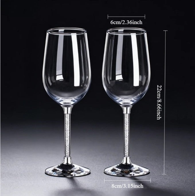 Conjunto 2 Peças Taças de Cristal Luxo Vinho Tinto Copos Altos para Festa Champanhe Flute Copos de Beber