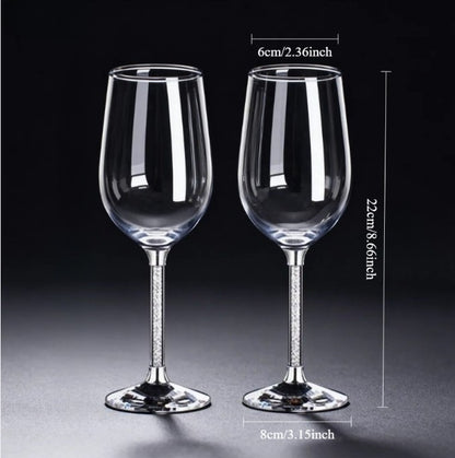Conjunto 2 Peças Taças de Cristal Luxo Vinho Tinto Copos Altos para Festa Champanhe Flute Copos de Beber