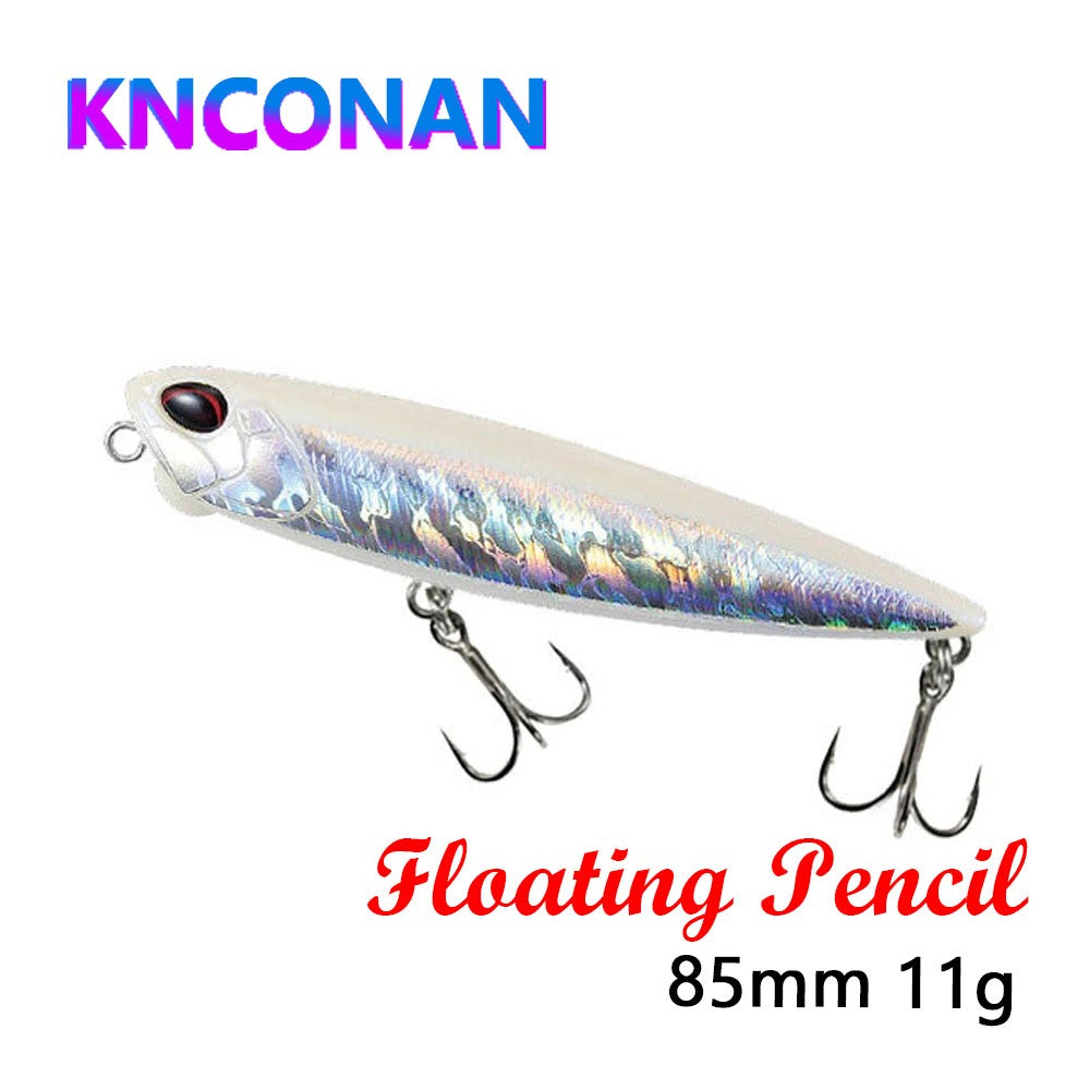 Isca de Pesca Lápis Flutuante 85mm 11g Topwater Walking the Dogs Isca Artificial Rígida Wobbler para Perca e Lúcio de Água Doce