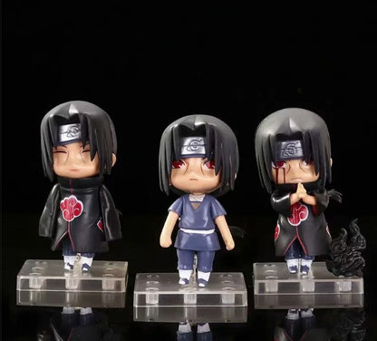 11cm 3 Peças/Conjunto Naruto Anime Bonecos de Ação Uchiha Itachi Kakashi Brinquedos de Desenho Animado Itachi Akatsuki Enfeite Colecionável Para Presente de Adultos