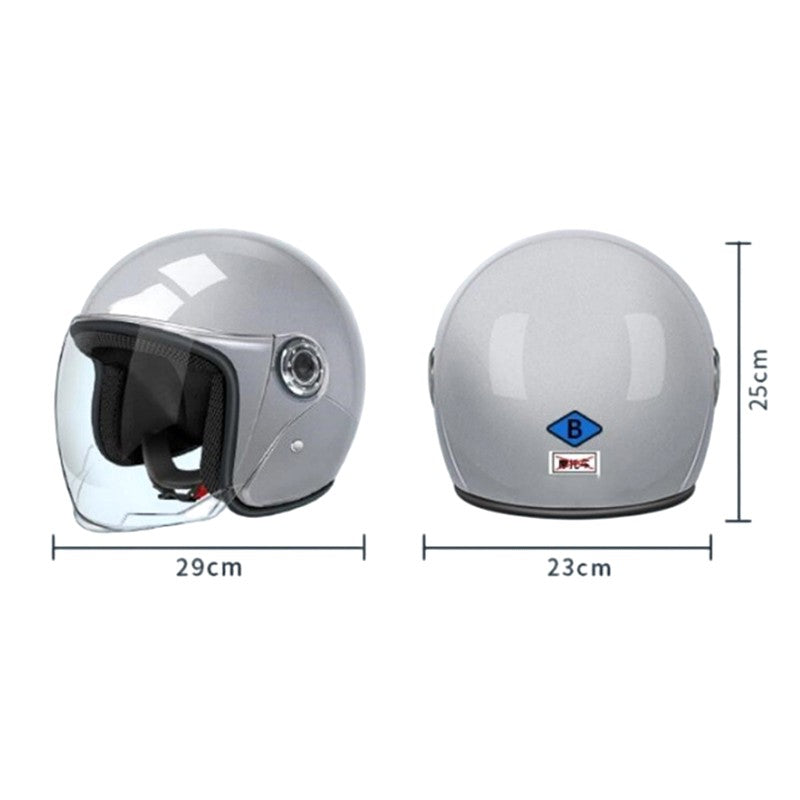 Unisex Comfortable & Ventilated Electric Riding Lens Helmet for Four Seasons, Adjustable Safety Motorcycle Helmet - 1 Piece