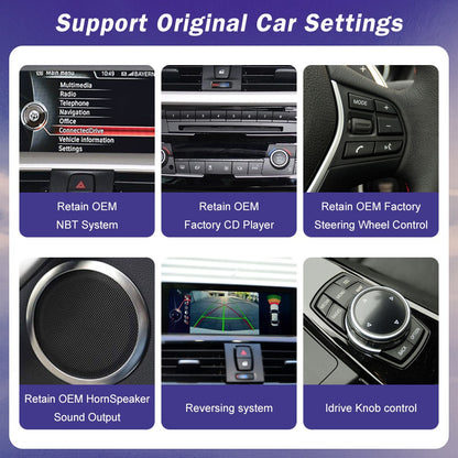Tela de toque multimídia 1920*720 para BMW Série 1/2/3/4 F20/F21/F22/F30/F31/F33/F34/F36, sistema Android Auto NBT com Carplay sem fio