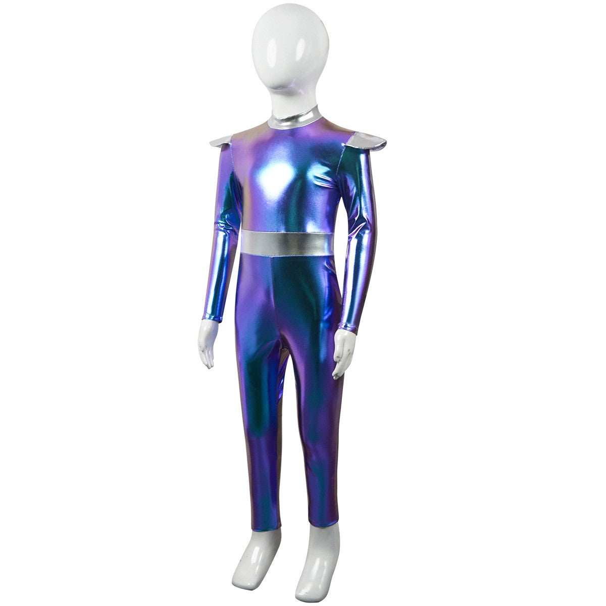 Cyber Alien Laser Reflective Alien Cosplay Dress, Adult and Children's Party Outfit, Including Tentacle Headpiece