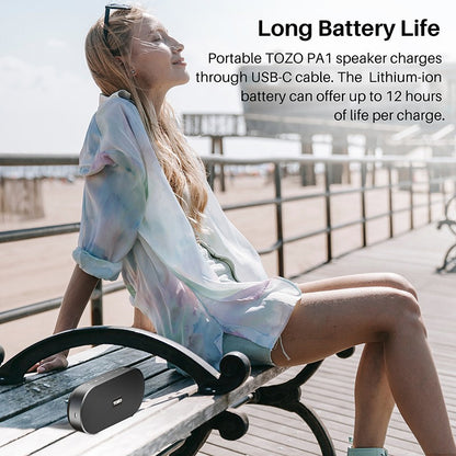 Refurbished TOZO PA1 Bluetooth Speaker 20W Stereo Sound IPX7 Waterproof Portable Wireless Speaker with EQ Mode APP Control