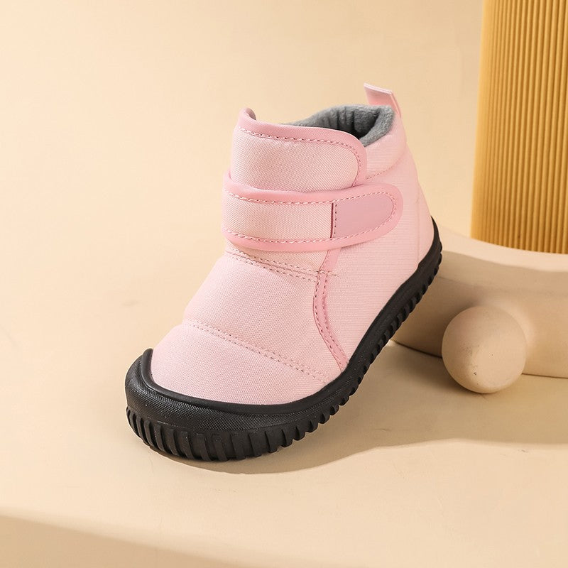 Unisex Kids Winter Outdoor Waterproof Fashion Short Snow Boots Boys and Girls Warm Cotton Comfortable Walking Shoes