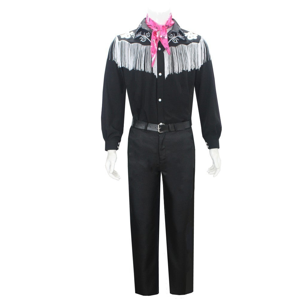 Costume De Cosplay Du Film Ken Pour Adulte, T-shirt Noir, Écharpe Rose, Ensemble Complet, Princesse, Ixde Carnaval D'Halloween