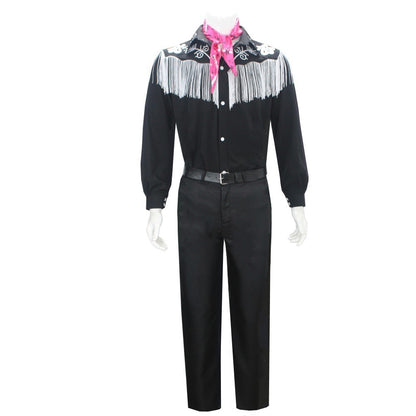 Costume De Cosplay Du Film Ken Pour Adulte, T-shirt Noir, Écharpe Rose, Ensemble Complet, Princesse, Ixde Carnaval D'Halloween