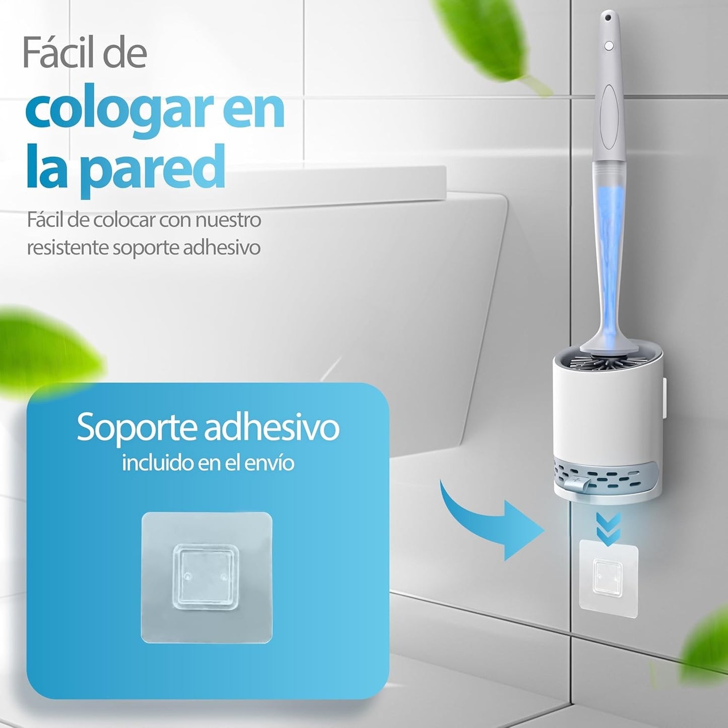 Refillable Silicone Toilet Brush Wall Mount Toilet Bowl Cleaning Brush Set for Corner Cleaning Tools Bathroom Accessories