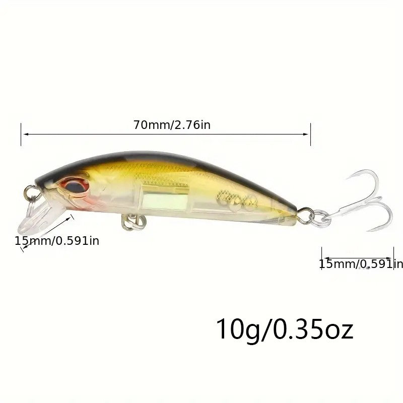5 unidades de iscas de pesca Minnow Wobblers com olhos 3D, iscas duras artificiais que afundam para baixo, tucunaré, trolling, carpa, iscas para pesca