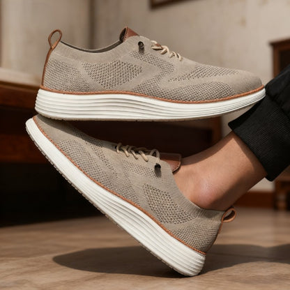 Tênis Masculino Casual para Caminhada, Tênis de Malha Respirável, Sucesso de Vendas, Leve, Antiderrapante, Plano, de Amarrar, para Corrida