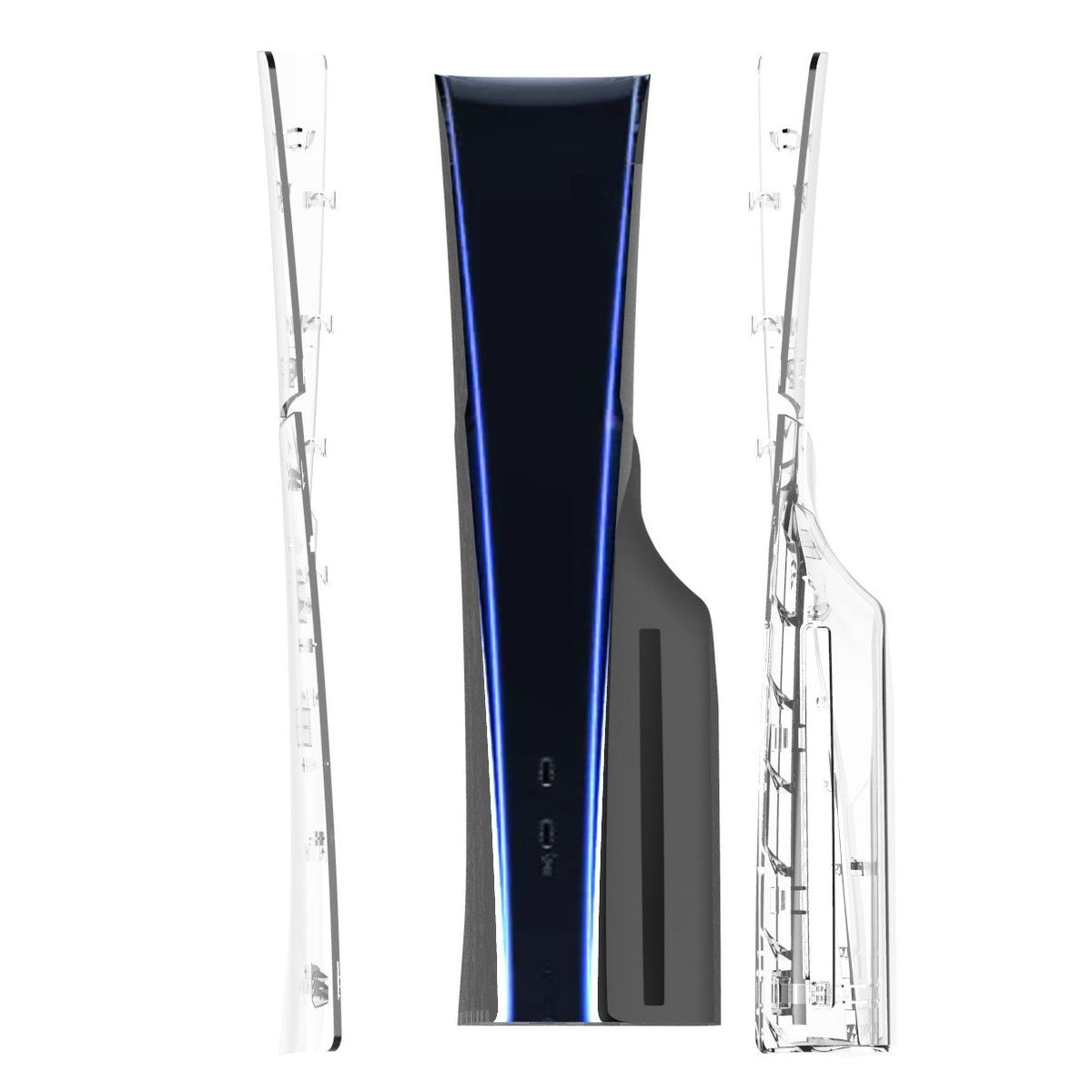 For Playstation 5 Slim PS5 Slim Disc Edition Clear Side Plate Panels Faceplate Replacement Transparent ABS Hard Shell Case Cover
