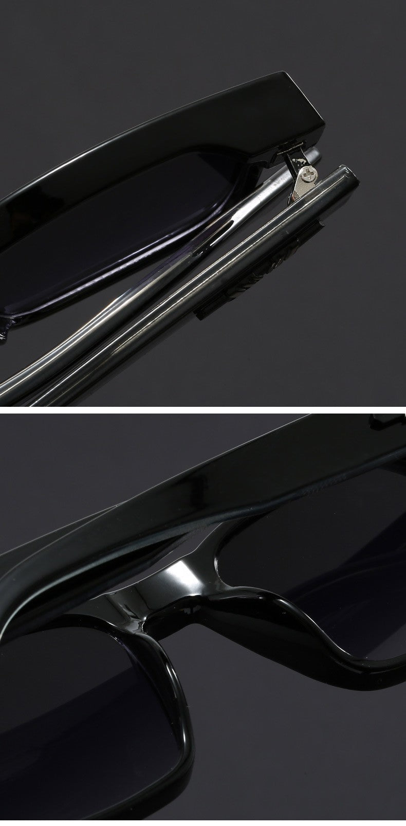 Fashionable Retro Square Black and Leopard Print Full Frame Anti-Uv Sunglasses for Men Japanese Simple Literary Style Shades