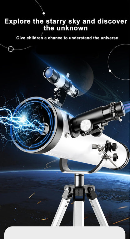 Telescópio Profissional Astronômico 875X F70076 Monocular 114MM de Grande Abertura 76700 para Observação de Estrelas, Pássaros, Lua e Filtro Solar