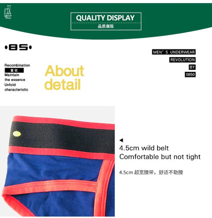 BS 4PC/LOT Men Briefs Sexy Underwear Male Underpants Men's Sexy Breathable Brief Pants Comfortable Men Briefs Underwear Cotton