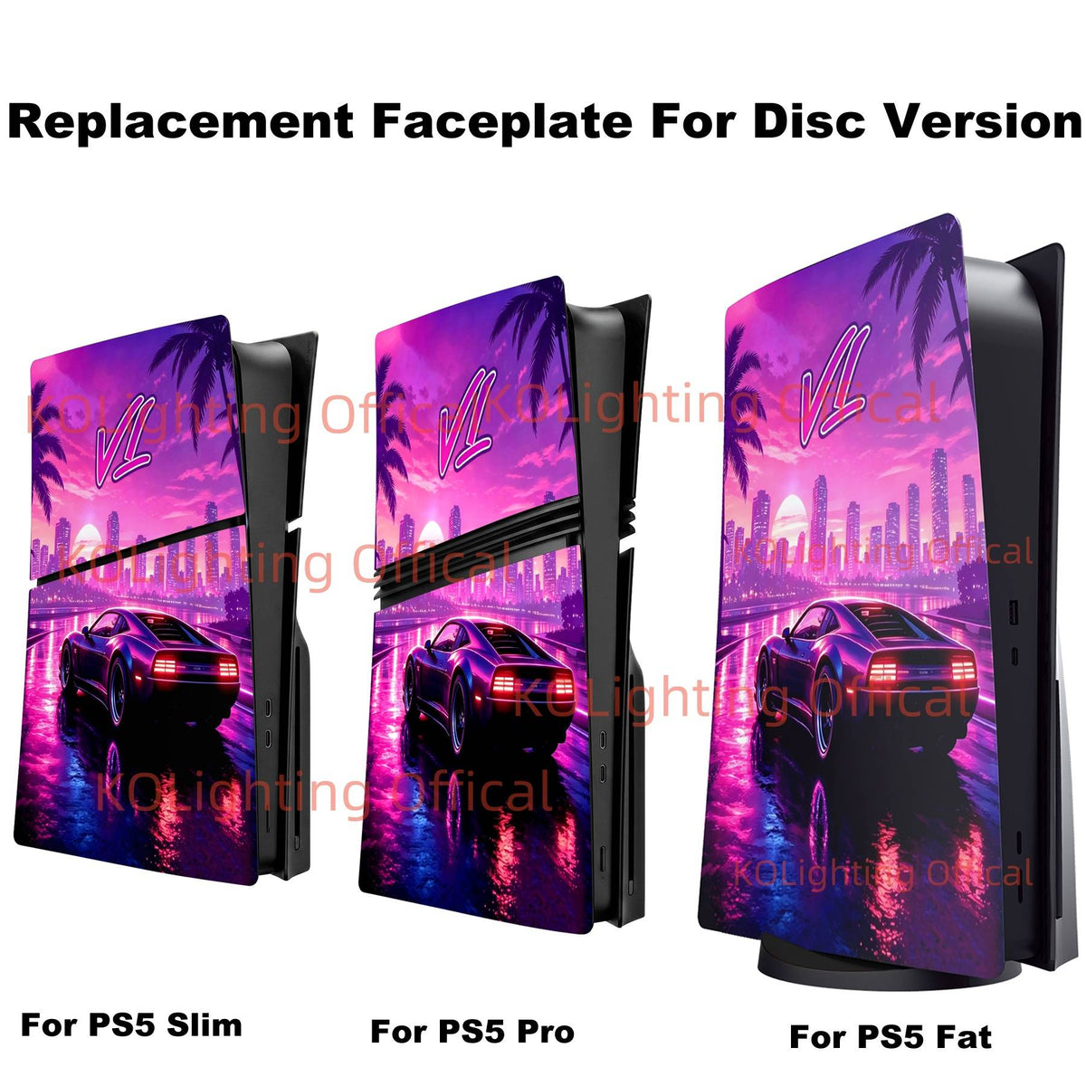 Cover Plates for PS5 Fat Disc Edition Model GT Replacement Side Panels for PS5 Pro Custom Console A Faceplates for PS5 Slim