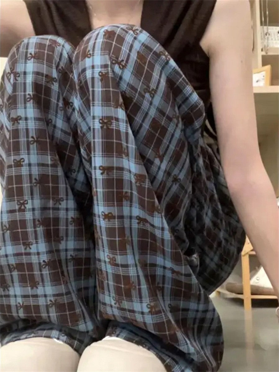 2025 Korean High-Grade Bow Pants Women Spring Autumn Comfortable High Waist Casual Slimming Long Pants Home Walking Pajama Pants