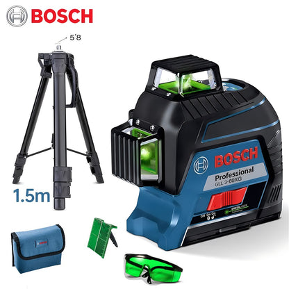 Nível a Laser Verde Bosch 12 Linhas 360 Nível a Laser GLL3-60XG Projeção de Linha de Marcação para Decoração Residencial Nível a Laser para Exterior