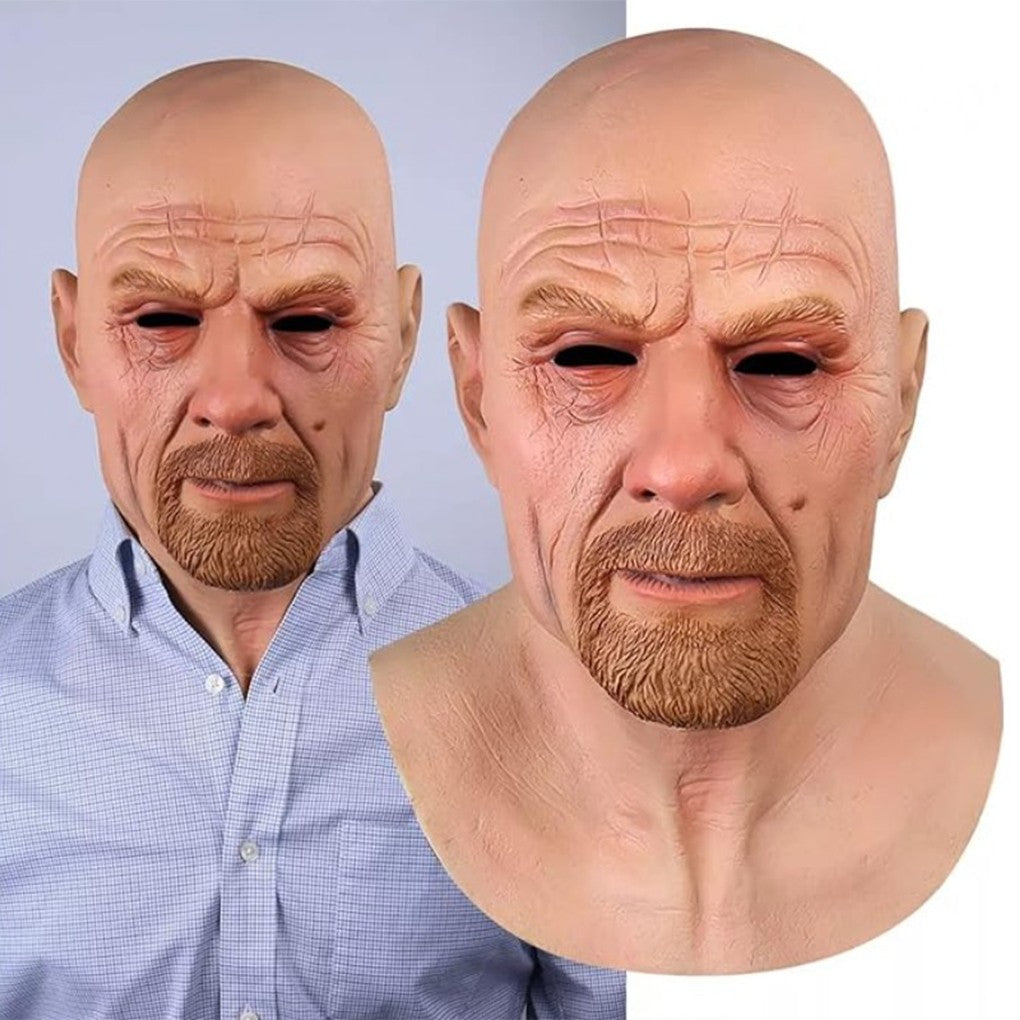 Elderly Woman Man Mask Wrinkle Full for Head Mask Grandpa/Grandma Face Mask Devil Novelty Supplies Halloween Party Cosplay Props