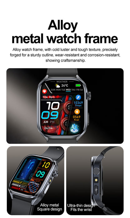 Smartwatches 2025: Novo ECG+PPG, relógio feminino e masculino, ácido úrico, pressão arterial, oxigênio no sangue, análise corporal, gordura corporal, chamadas BT, lanterna de LED.