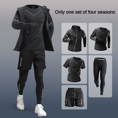 3-7Pcs Men's Ice Fiber Quick-Dry Running Fitness Full Set/Suit Tracksuit For Marathon, Training Cycling?Jogging,Gym? sweatpants