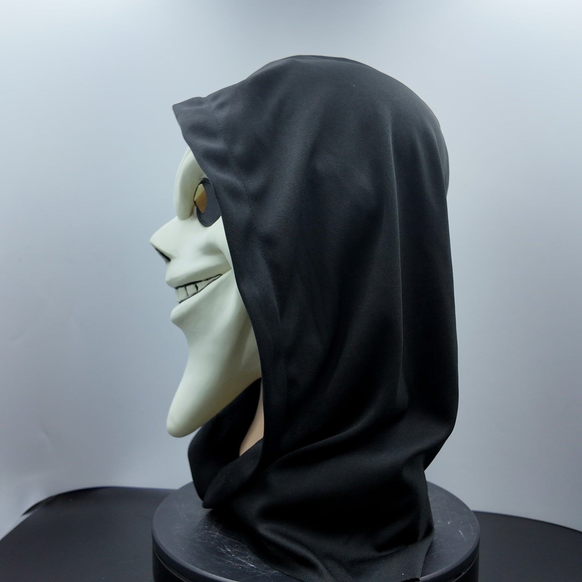 Ghost Face Mask with Hood Halloween Costume Scary Movie Funny Killer Cosplay Prop for Adults Horror Party