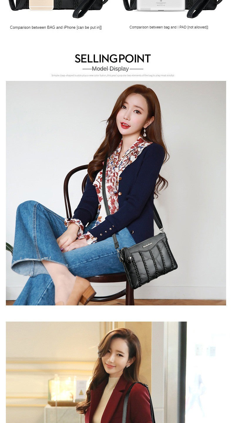 2024 New Single Shoulder Bag Women's Bag Fashionable New Atmosphere Change Handheld Bag Insert Lock Envelope Bag