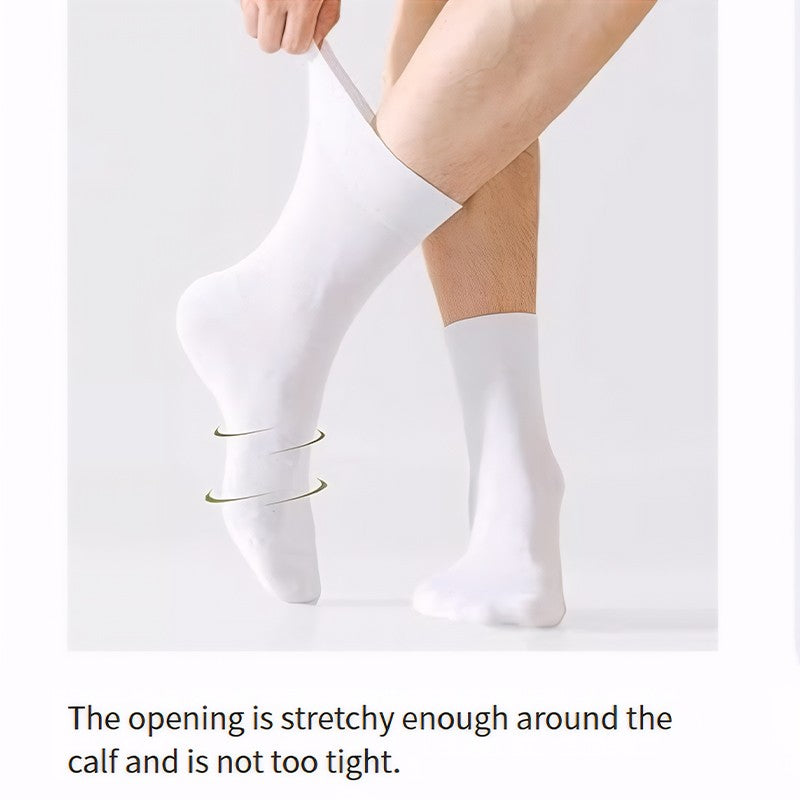 ZEXOLAP 2025 High Quality Casual Men's Business Socks Summer Winter Cotton Socks Quick Drying Black White Long Sock Plus Size US