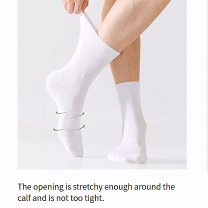 ZEXOLAP 2025 High Quality Casual Men's Business Socks Summer Winter Cotton Socks Quick Drying Black White Long Sock Plus Size US