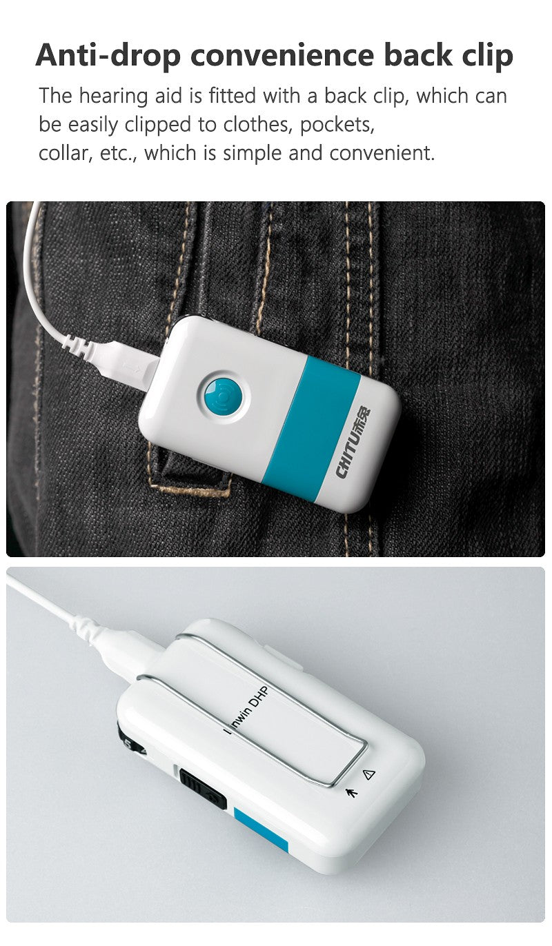 Pocket Rechargeable Hearing Aid DHP for Deafness Powerful Digital Sound amplifier Severe Loss Medical Elderly Hearing Devices