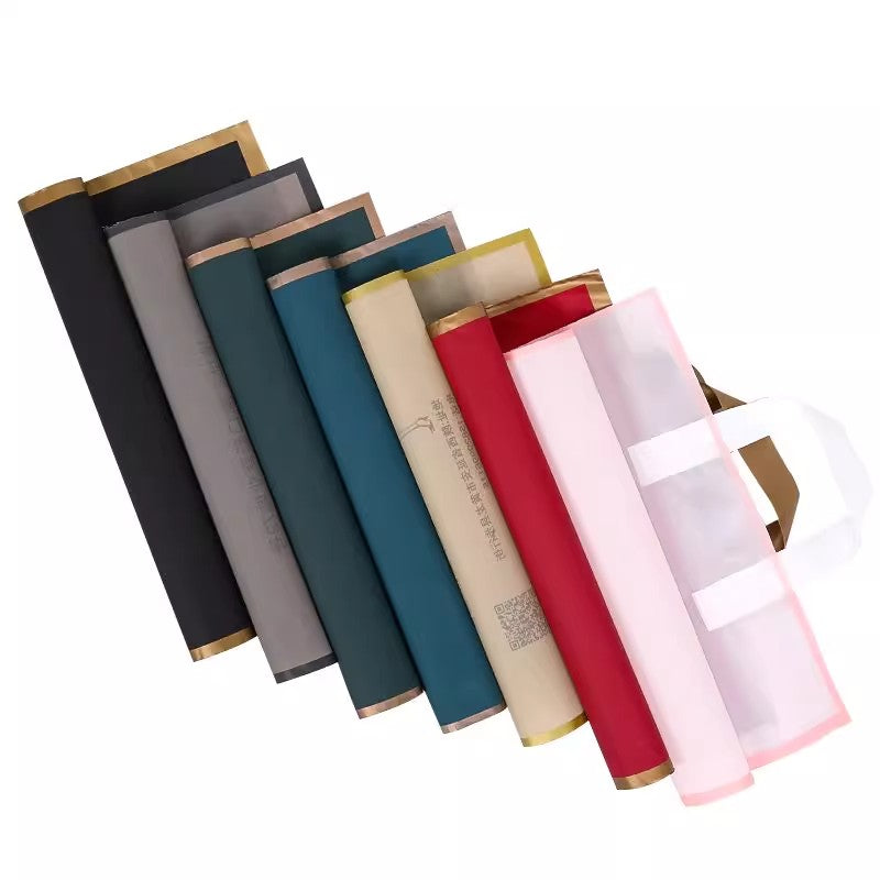 50pcs Customized Logo Tote Bags Gold Edge Colorful Party Favor Bags Clothing Packaging Shopping Bags Printed Logo