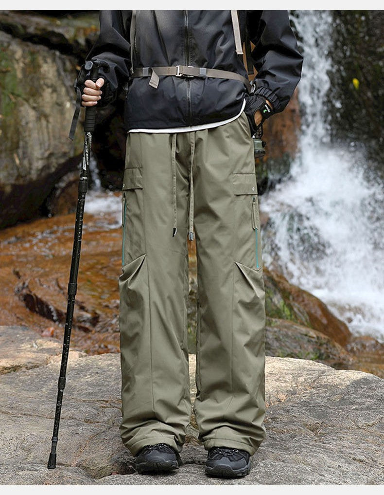 Calças de inverno masculinas para caminhada, impermeáveis, à prova de vento, calças de montanhismo, para manter aquecido, acampamento, trekking, esqui, calças com bolso com zíper