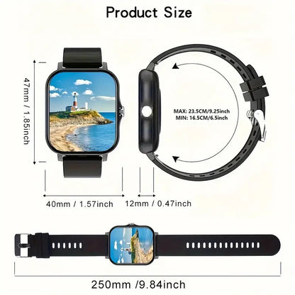 KESHUYOU New 1.83-inch Smartwatch Call Notifications Sleep Monitoring Activity Tracking Compatible with Android and iOS