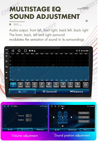 7/9/10'' 2 Din Android 13 auto Car Radio 64G Multimedia Video Universal Stereo Carplay gps For Volkswagen Nissan Hyundai Kia toy