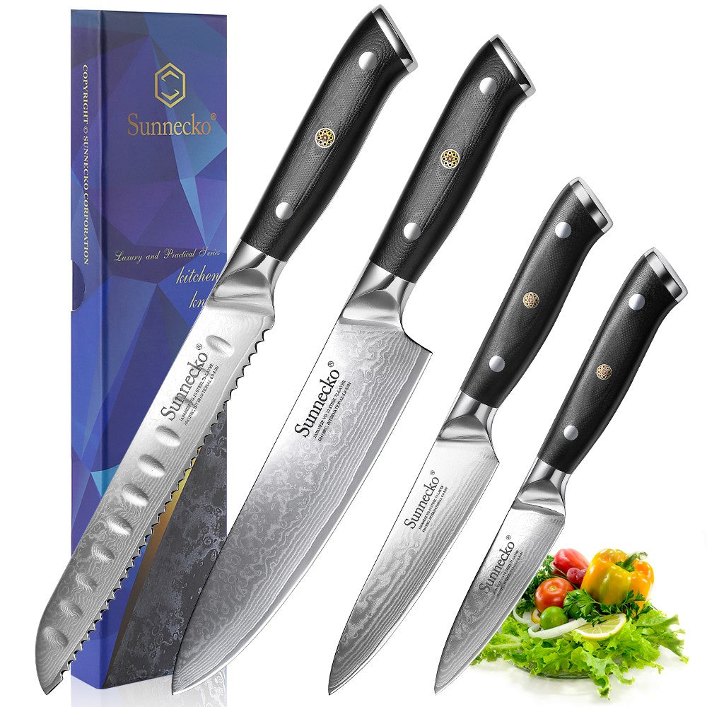 Clássico 1-4 unidades/conjunto Facas de Chefe 73 Camadas Aço Damasco de Alto Carbono Faca de Cozinha Afiada Ferramentas de Corte de Carne e Vegetais