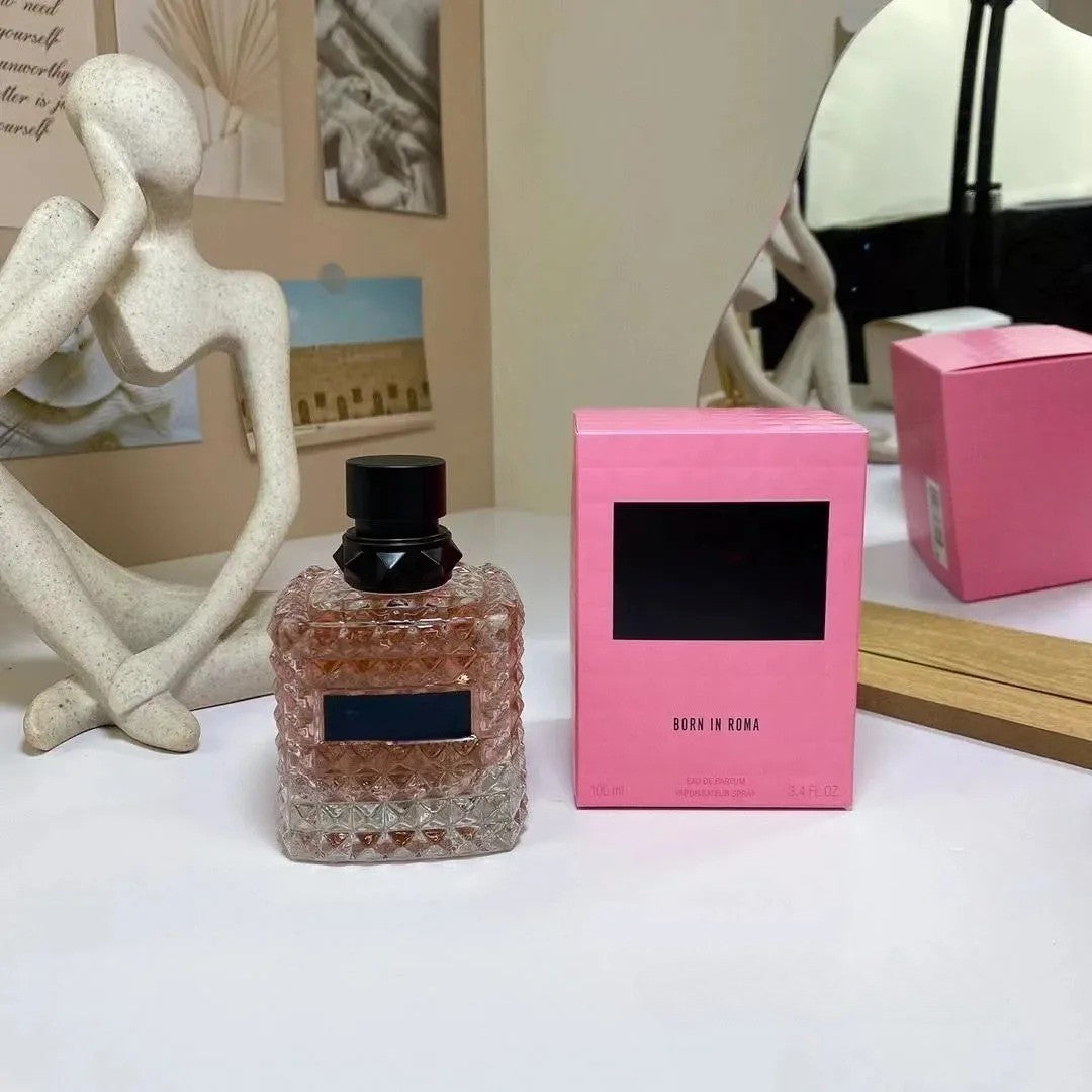 Perfume 100ML Charmoso Sexy Feminino Spray Corporal Perfumes Masculinos e Femininos Frangrância de Longa Duração de Alta Qualidade Born in Roma