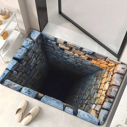 Stone Tunnel Illusion Mat: Add Depth to Your Entryway | Creative Doormats | 3D Visual Effects Flooring Skid resistant carpet