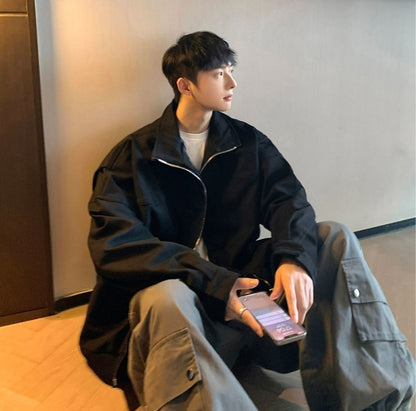 Alpha MA1 Pilot Jacket Men's Short Sleeve Stand Collar Clean Fit Outerwear High Street Style American Baseball Jacket